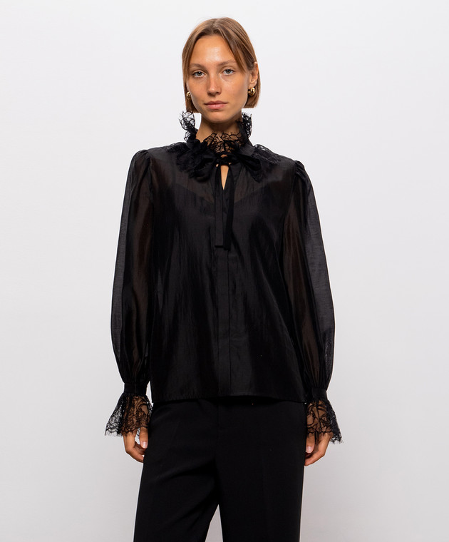 Twinset Чорна блуза з мереживом 262AT2232 зображення 3