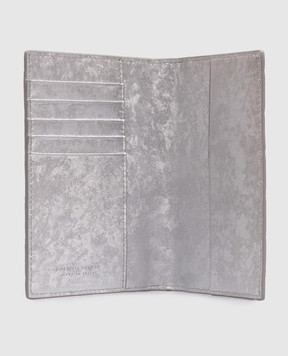 Bottega Veneta Серебряная обложка для паспорта Intrecciato lamina 749954V5XF1