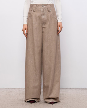Brunello Cucinelli Бежевые джинсы с люрексом MP109P4091