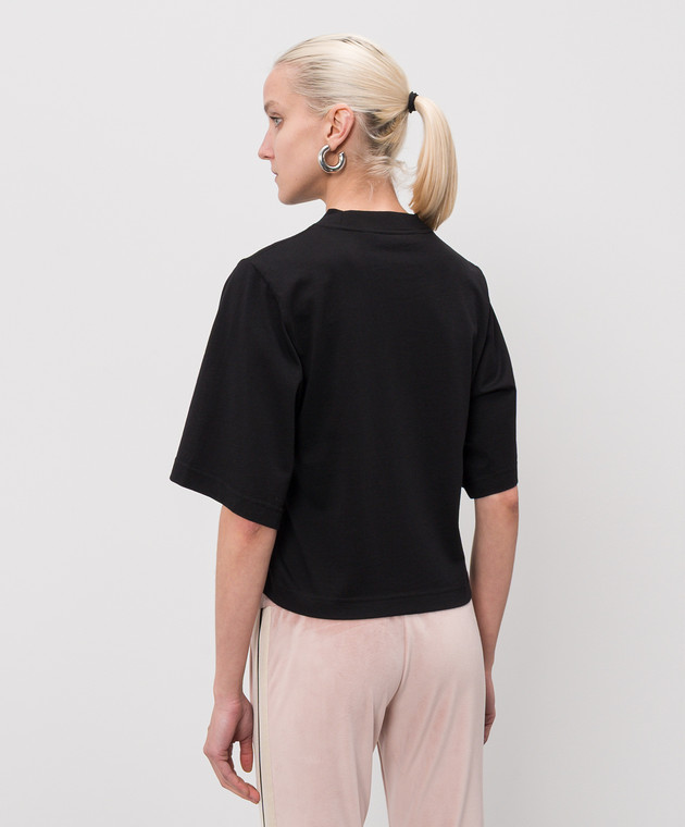 Palm Angels Черная футболка с принтом логотипа PWAA079S26JER004 изображение 4