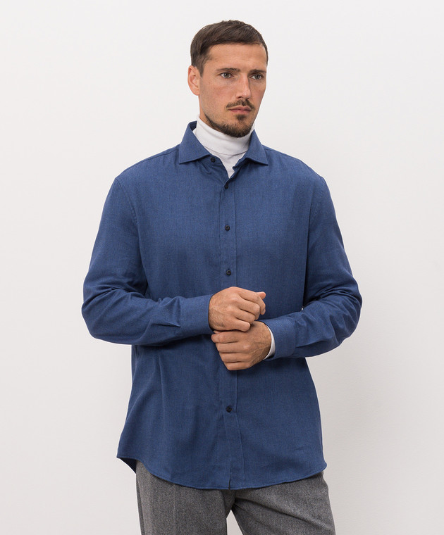 Brunello Cucinelli Синя сорочка MY6370627 зображення 3