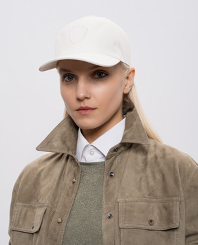 Brunello Cucinelli Біла кепка з нашивкою емблеми MCAP9T002