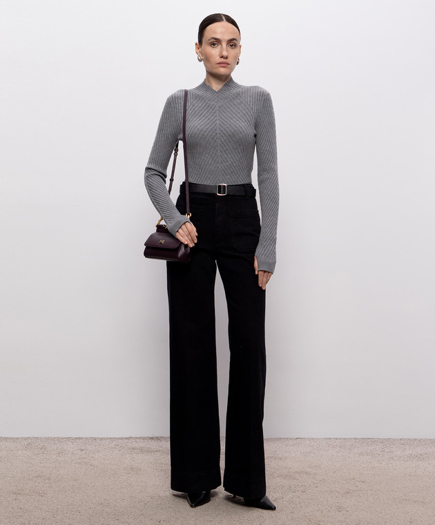 Victoria Beckham Сірий джемпер з вовни мериноса 1425KTP006804B зображення 2