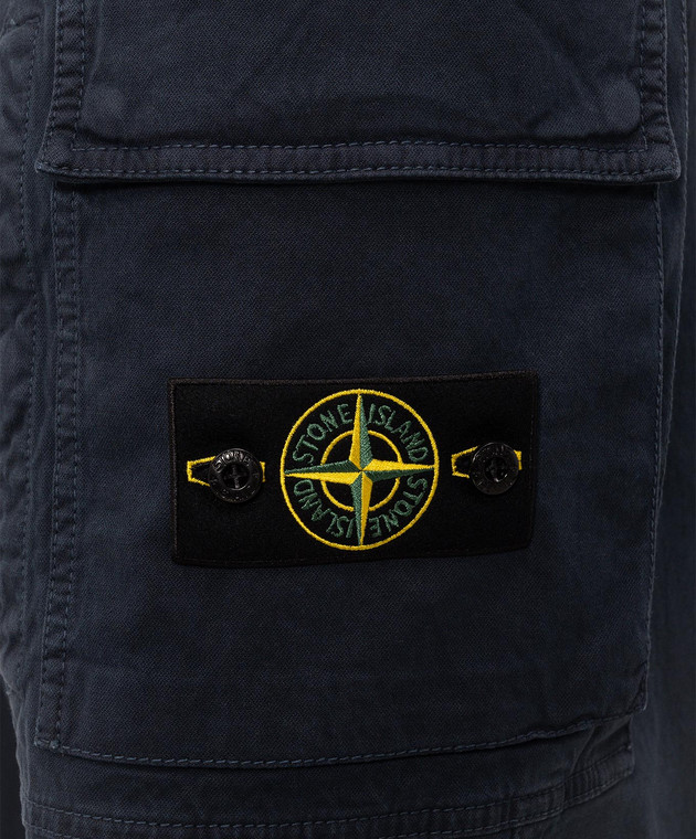 Stone Island Сині штани з патчем логотипа L2S153100036S00L1 зображення 5