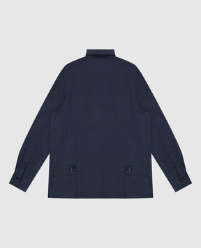 Dolce&Gabbana Детская синяя рубашка с брендовой нашивкой L45S12FU5ZI6