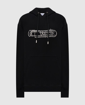 Off-White Черный худи Paperclip 44MBB085F5F00O