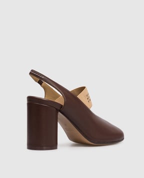 Maison Margiela MM6 Коричневі шкіряні слінгбеки Anatomic S59WP0213P3628