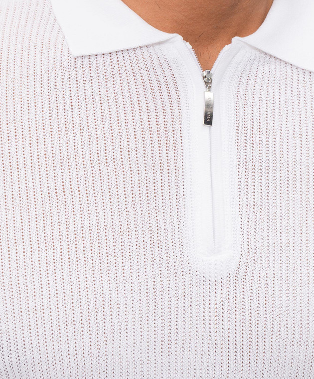 Pini Parma Біле поло з блискавкою POLRIBZIPBCO зображення 5