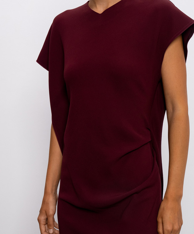 Victoria Beckham Бордова сукня міді Victoria 1326WDR007380B зображення 5