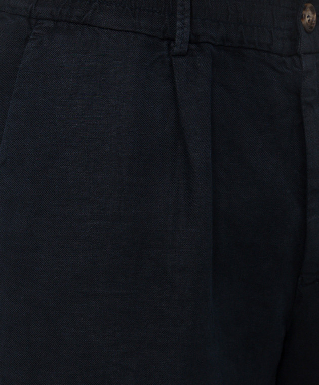 Brunello Cucinelli Темно-сині шорти з льону M243DU0065 зображення 5