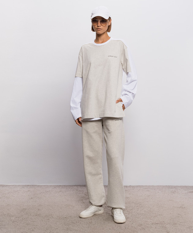 Off-White Лонгслив с принтом логотипа 2FB00565T изображение 2