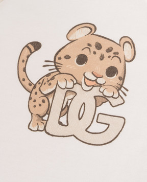 Dolce&Gabbana Дитяча біла футболка з принтом L1JTHWG7PNJ