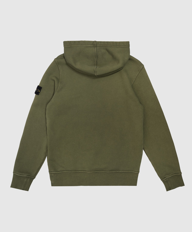 Stone Island Детское зеленое худи с патчем логотипа L2S166100008S04251012 изображение 2