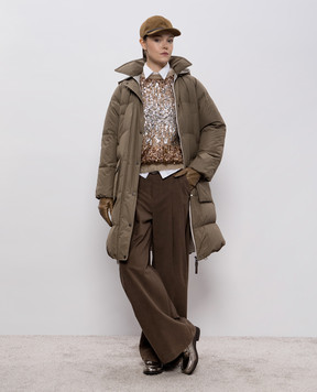 Brunello Cucinelli Коричневий пуховик MG5019946
