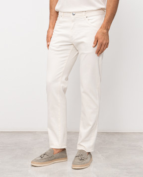 Peserico Джинси кольору айворі з фактурним логотипом R54718TSQ07956