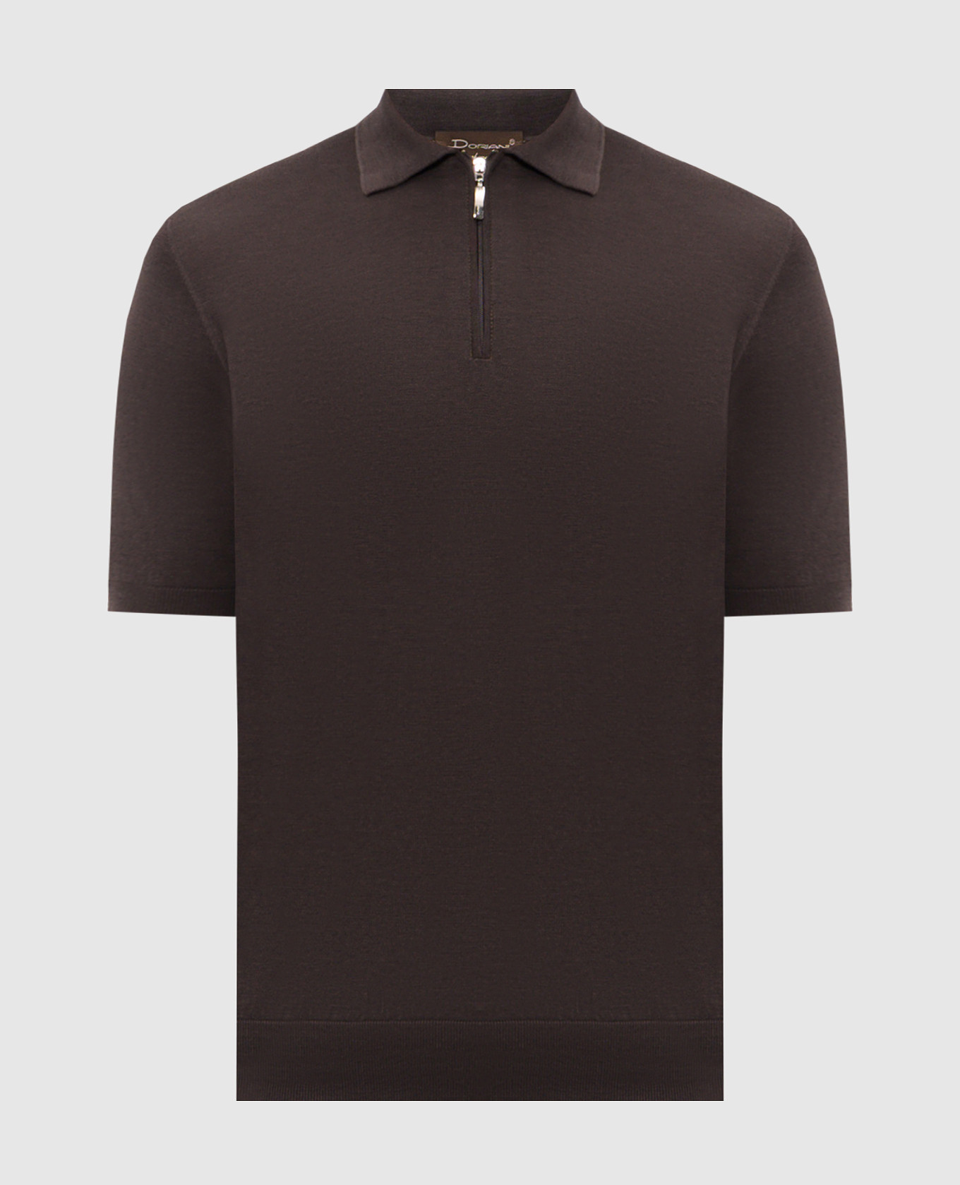Поло коричневого цвета с шелком