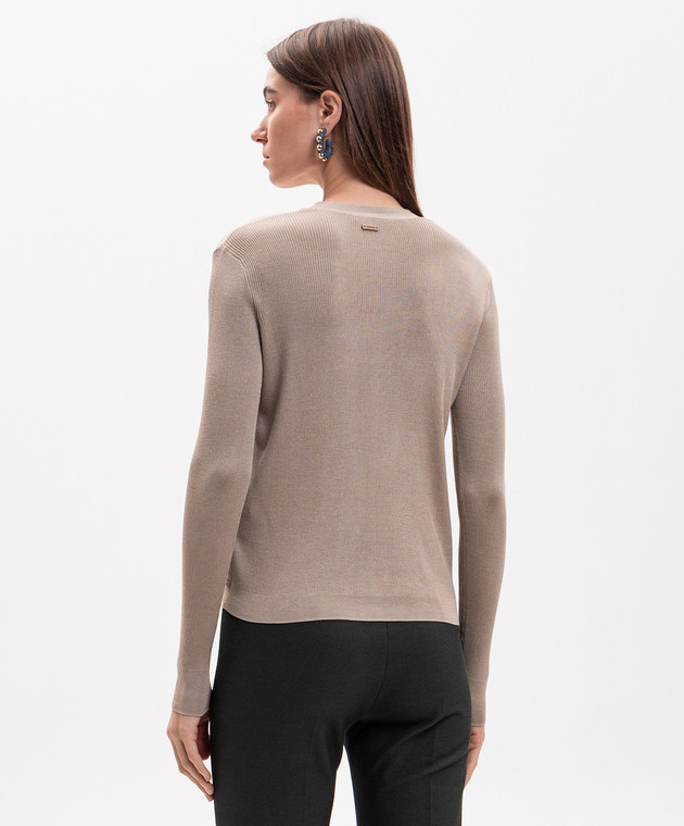 Max Mara Бежевий кардиган NINFEE із шовку та кашеміру MXMNINFEE зображення 4