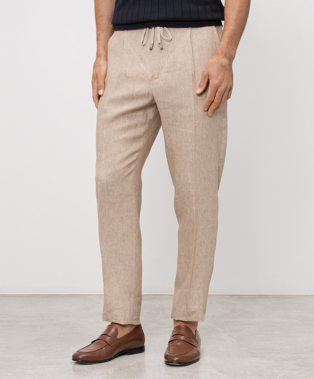 Peserico Бежеві штани з льону R54274D02607 зображення 3