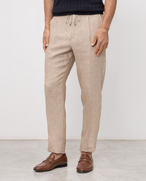 Peserico Бежевые брюки из льна R54274D02607