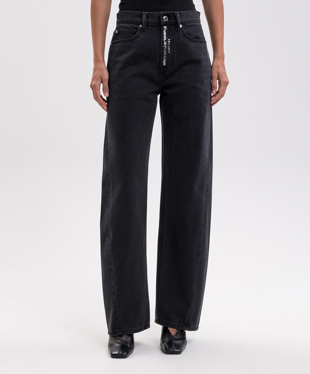 Alexander Wang Черные джинсы с кристаллами 4DC4264405 изображение 3