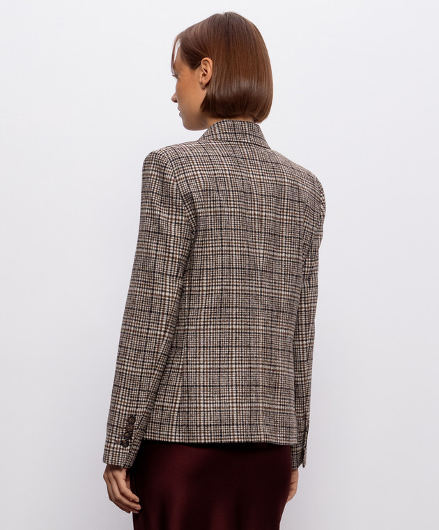 Brunello Cucinelli Двобортний жакет з вовною альпаки в клітинку MG5577359P зображення 4