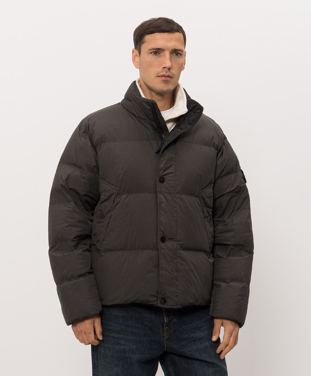 Stone Island Сірий пуховик з патчем логотипа L2S154100109S0A23 зображення 3