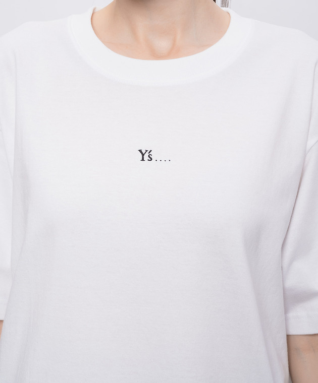 Y`S Yamamoto Белая футболка с вышивкой монограммы YKT46134 изображение 5