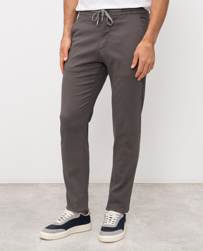 Marco Pescarolo Сірі штани з шовком CARACCIOLO5306