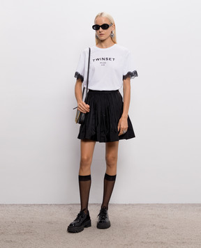 Twinset Белая футболка с фактурным логотипом 262TP2304