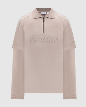 Off-White Бежеве поло з принтом логотипа 44MAD012S26J001