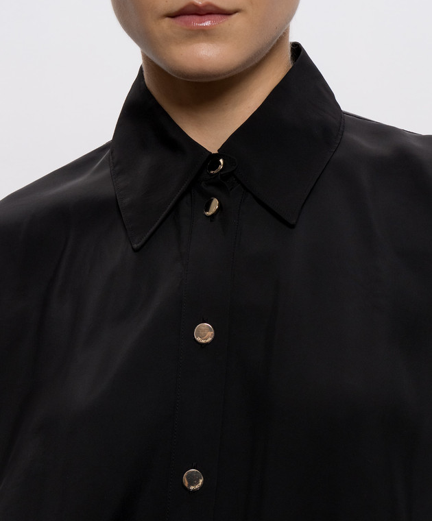 Max Mara Sportmax Черное платье-рубашка VICINI SPXVICINI изображение 4
