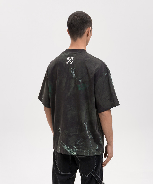 Off-White Футболка кольору хакі Dark Caravaggio 44MAA120S26J00D зображення 4