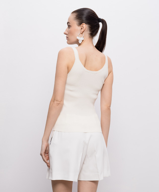 Ermanno Scervino Топ цвета айвори в рубчик D485L762HVT изображение 4