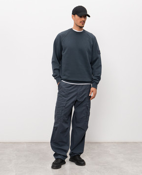 Stone Island Синий свитшот с патчем логотипа L1S156100028S0F42