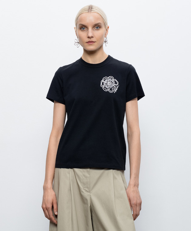 3.1 Phillip Lim Черная футболка с вышивкой S26110386PJB изображение 3
