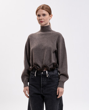 Alexander Wang Коричневый свитер с шерстью с каркасным низом 1KC4261092