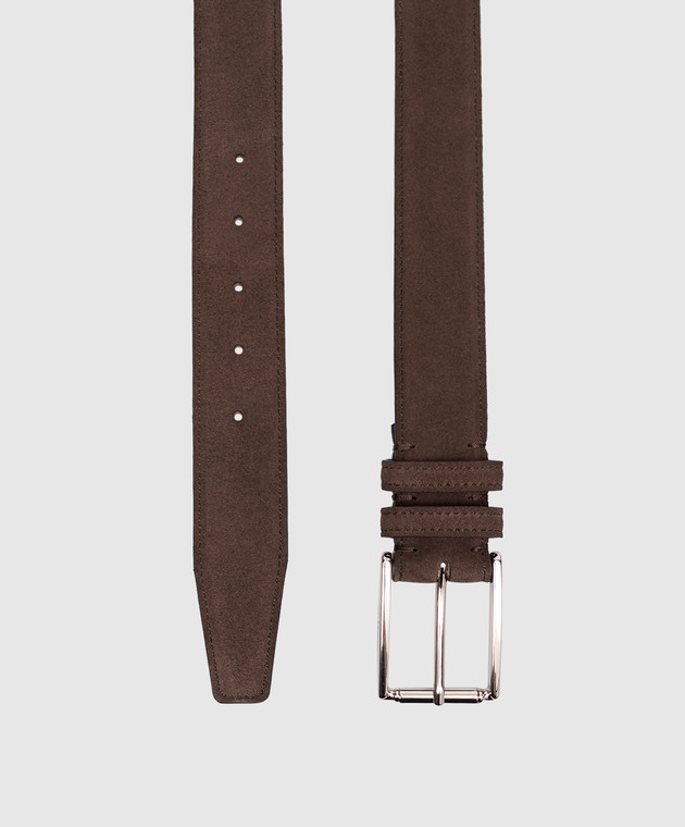 Kiton Коричневий замшевий ремінь USCA006N00108 зображення 3