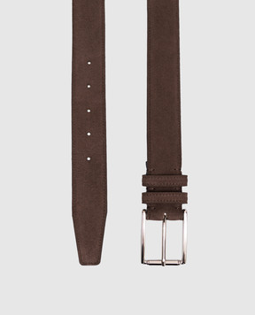 Kiton Коричневий замшевий ремінь USCA006N00108