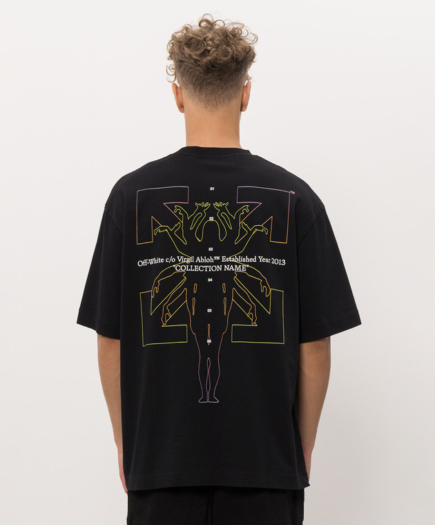 Off-White Чорна футболка Chakra Arrow з принтом 44MAA120F26J00F зображення 3