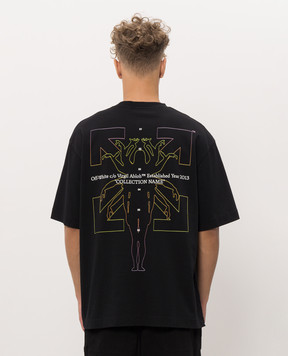 Off-White Чорна футболка Chakra Arrow з принтом 44MAA120F26J00F