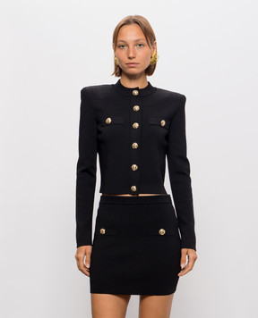 Balmain Черный кардиган с акцентными плечами JA0000000054