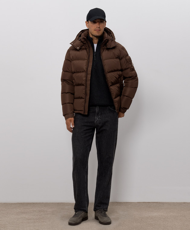Moncler Серый свитер из шерсти и кашемира с молнией L20919F00001M4281 изображение 2