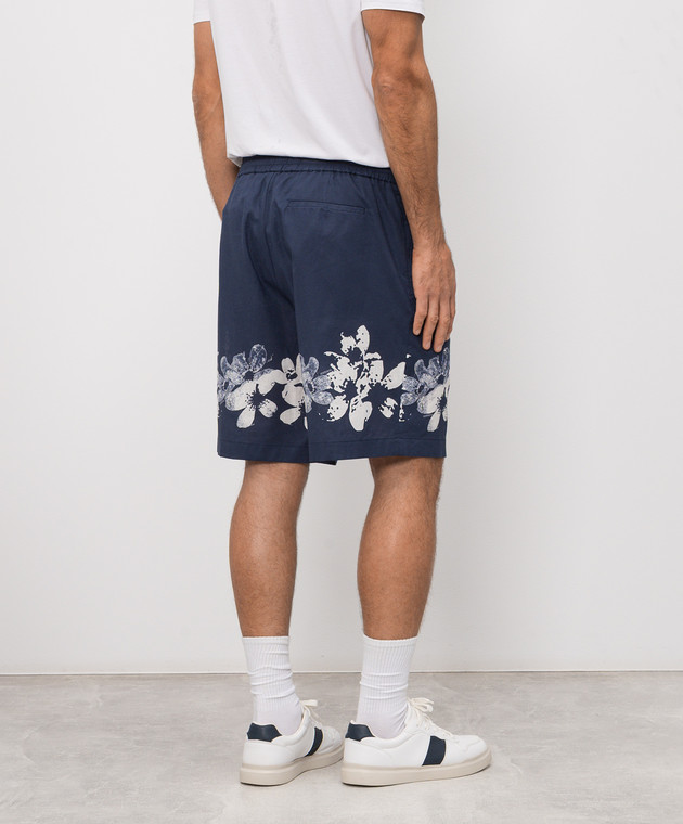 Iceberg Синие шорты с льном D0803635 изображение 4