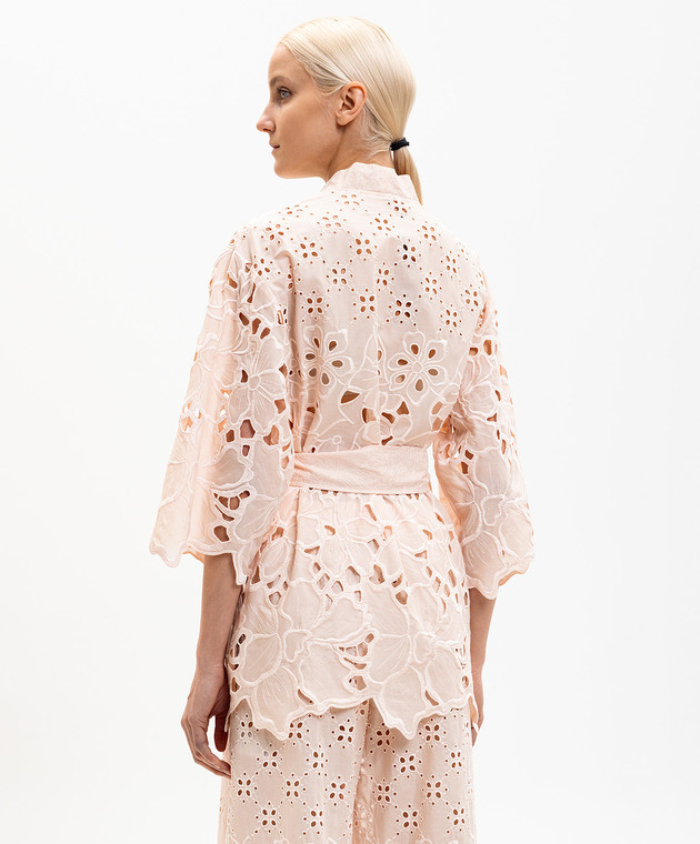 Ermanno Scervino Life Рожеве ажурне кімоно з вишивкою D484Q608QYD зображення 4