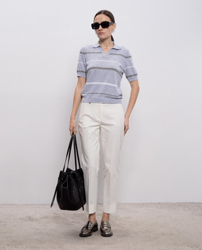 Peserico Сіре поло в смужку A99092F149173M