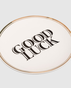 Bitossi Home Белая фарфоровая тарелка для хлеба Good Luck FTB00016