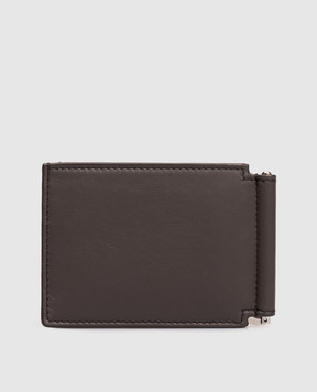 Brunello Cucinelli Коричневый портмоне с зажимом для купюр с тиснением эмблемы MWZNBU440
