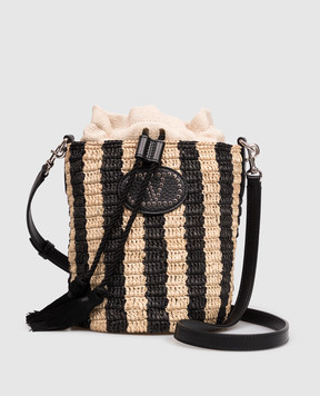Valentino Сумка бакет-бег з рафії в смужку 8W2B0T03IXU