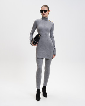 Balmain Сірі меланжеві легінси з вовною FF0OC014JL17