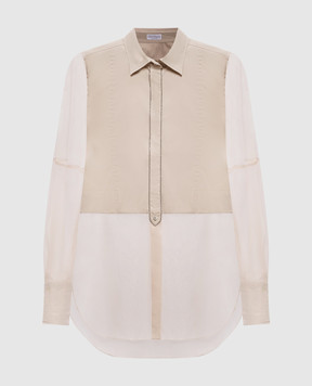 Brunello Cucinelli Бежевая блуза с цепочкой мониль MP091MQ406